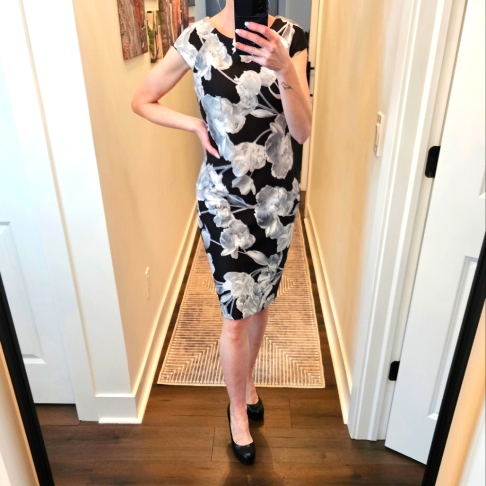 NWT Tommy Hilfiger Womens Scuba Floral Print Sheath Dress - SIZE 4